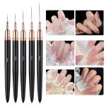 Nails Art Brush Nails Art Liner Brush Practical Nails Brush Nails Dotting Drawing Tool Nails Painting Pen For Salons (Black).