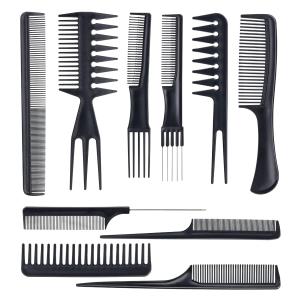 Stylish Women Black Plastic Hair Combs Set (10 Piece).