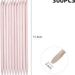 Orange Wood Nail Sticks Double Sided Cuticle Pusher Tool 100 Pcs