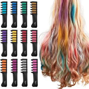 12 Hair Color for Girls Temporary Hair Color Dye for Kids, Comb, Gifts For Girls