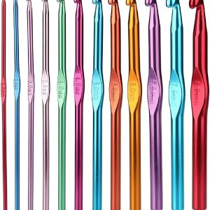 Multicolor Crochet Hooks Needle (2.0mm to 8.0 mm) Pack of 12