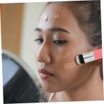 2 Pcs Liquid Foundation Brush Set, Pink Gold and Pink Silver, Face Makeup Brush