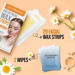 20Pcs Wax Strips for Facial Hair Removal 1 Pcs