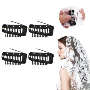 PACK OF 2 PCS BLACK CHUNNI PIN Metal Wig Clips