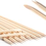 Orange Wood Nail Sticks Double Sided Cuticle Pusher Tool 100 Pcs