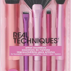 Professional Makeup Brush Set, Everyday Essentials Real Techniques Blush, Foundation.