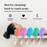 Loofah Back Scrubber for Shower, Long Handle Bath Sponge Shower Brush 2 Pcs