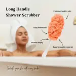 Loofah Back Scrubber for Shower, Long Handle Bath Sponge Shower Brush 2 Pcs