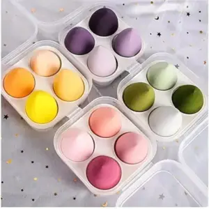 Sponge 4 Pcs in A Storage Box ,Makeup Cosmetic Puff Makeup Sponge (Multicolour)