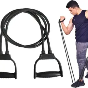 Premium Double Toning Resistance Tube Pull Rope D Shaped Handles (Multi Color) [Pack of 1]