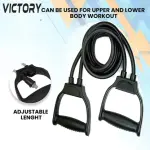 Premium Double Toning Resistance Tube Pull Rope D Shaped Handles (Multi Color) [Pack of 1]
