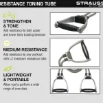 Double Toning Resistance Tube Heavy Quality Exercise Band For Stretching (Pack of 1).