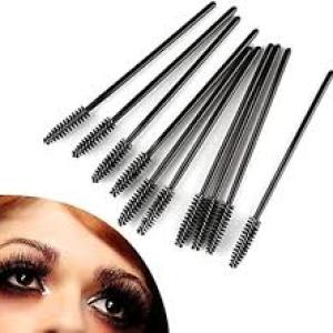 50 Pcs Disposable Eyelash Brushes Mascara Brushes Eye Lash Eyebrow (Black).