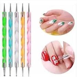 Pack of 5 Pcs Nail Art 2 way dotting Pen.