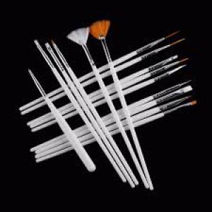 15 Pcs Cosmetic Nail Art Polish Painting Draw Pen Brush Tips Tools Set(White).