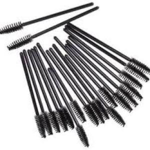 50 Pcs Disposable Eyelash Brushes Mascara Brushes Eye Lash Eyebrow (Black).