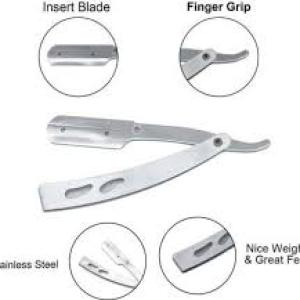 Stainless Steel Straight Edge Barber Razor Folding Shaving Shaver Without Blade for Men, Men (Pack of 1).