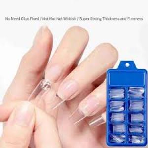 100pcs Transparent Nails and 2 pcs fake nails glue .