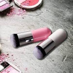 2 Pcs Liquid Foundation Brush Set, Pink Gold and Pink Silver, Face Makeup Brush