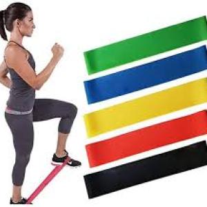 Body Fitness Belt, Stretching and Workout Exercises Latex Rubber Bands 5 Color