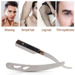 Stainless Steel Straight Edge Barber Razor Folding Shaving Shaver Without Blade for Men, Men (Pack of 1).
