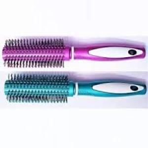 2 Pcs Professional Round Hair Brush With Rubber Grip Handle For Men & Women