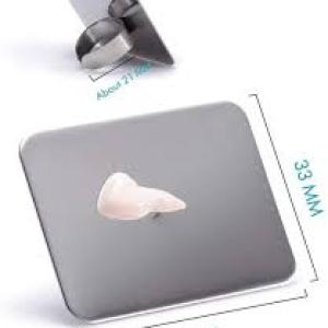Stainless Steel, Make Up Tools Mini Mixing Tray with Finger Ring, Makeup Paint Palette,(Pack of  1).