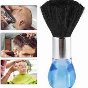 Professional Neck Face Duster Brush, Comfortable Grip Hairdressing Styling Tool (Blue) Pack of 1