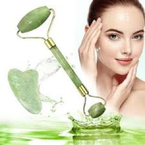Green Face Roller With Face Massager For Women Men |  (Green) 1 Piece