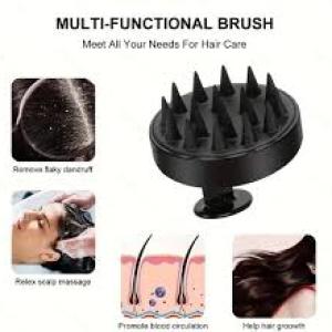 Scalp Massager Shampoo Brush |Natural Stone for Face Neck Healing Skin.(Black).1 Piece.