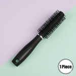 2 Pcs Hair Brush Comb Round Comb Twill with Wood Handle for Hair Drying Styling Curling (Black)