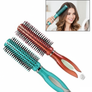 Hair Curling Roller Round Comb Brush paçk of 2