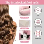 Overnight Heatless Curls Blowout Rods for All Hair Types Hair Curler  (Pink) 1 Pcs