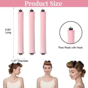 Overnight Heatless Curls Blowout Rods for All Hair Types Hair Curler  (Pink) 1 Pcs