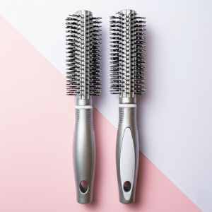 Hair Curling Roller Round Comb Brush paçk of 2