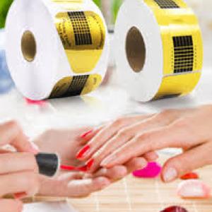 Poly Nail Gel Nail Forms Nail Extension Tips Guide Paper( 100 Sticker Roll) Pack of 1