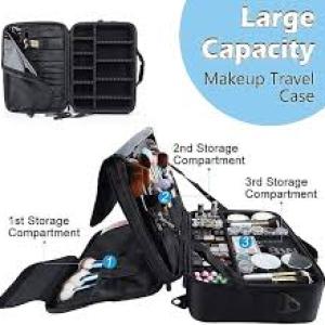 Professional 16 in 1 layer Makeup Case Organizer Bag for Women Travel Cosmetic Kit Storage