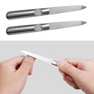 Pack 2 Stainless Silver Steel Nail Filers (5 Inches)  (Set of 2)