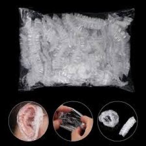 Waterproof Ear Shower Caps, Plastic Hair Dye Ear Protectors ( 100 Piece)