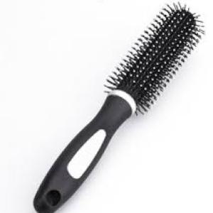 2 Pcs Hair Brush Comb Round Comb Twill with Wood Handle for Hair Drying Styling Curling (Black)