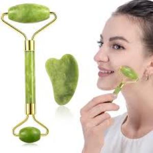 Green Face Roller With Face Massager For Women Men |  (Green) 1 Piece