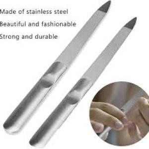 Pack 2 Stainless Silver Steel Nail Filers (5 Inches)  (Set of 2)
