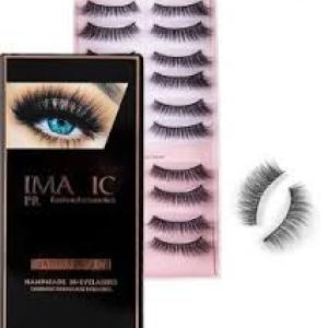 Professional Synthetic Fibers False Eyelashes, 3D Eyelashes Pack 10 Pairs of 1