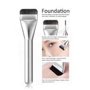 Premium Flat Foundation Makeup Liquid Brush(Silver)Pack of 1.