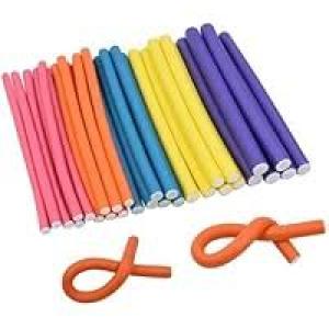 10 Pieces Heatless Curls, Flexible Hair Rollers, Flexible Curling Rods, (Pack of 1).multicolor