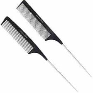 ail Comb For Women Hair Styling/Steel Tail Pin Comb Steel Pintail (Black).
