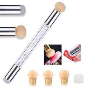 Nail Art Tool Pen Dual Head Nail Sponge Brush (Pack of 1)