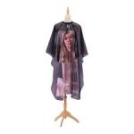 Professional Salon Cape Nylon Premium Printed Hair Cutting Cape Sheet (Black).1 Piece