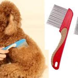 Flea Comb for Cat Dog, Stainless Steel Fine Tooth Flea Lice Tear Stain Remover Comb(2 Pcs).