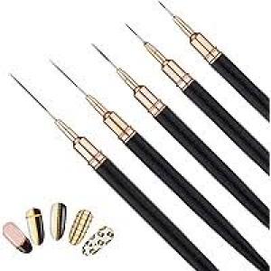 Nails Art Brush Nails Art Liner Brush Practical Nails Brush Nails Dotting Drawing Tool Nails Painting Pen For Salons (Black).